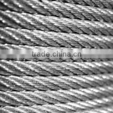 6*29Fi+FC 6~32mm galvanized steel wire rope 1370/1770mpa