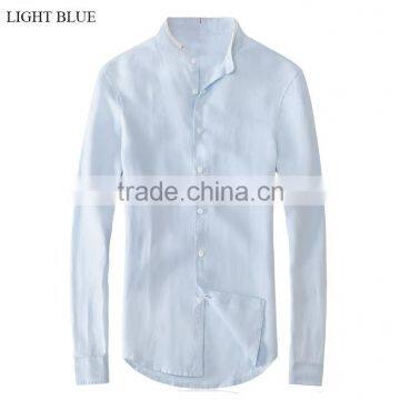 15PKST01 2014-15 Men's plain colour pure linen shirt