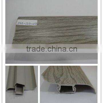 Good quality wood grain PVC floor skirting board