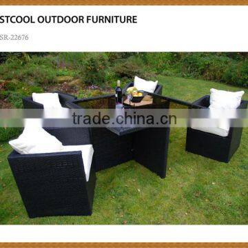 Black Outdoor Rattan Garden Patio Weave Furniture Sofa Set Conservatory Wicker