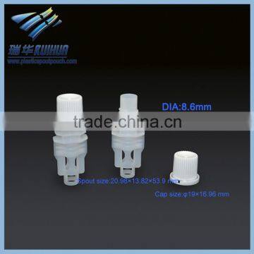 Wholesale 8.6 mm plastic pouch spout with cap