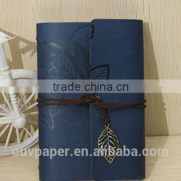 Hot Selling Sketchbook Stationery PU Leather Notebook Leaf Journal Diary