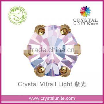 Crystal Unite Lead Free Chaton in Crown Setting, Crystal Vitrail Light