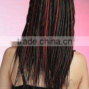 Football fans wigs, dreadlock 3/4 wigs hair pieces
