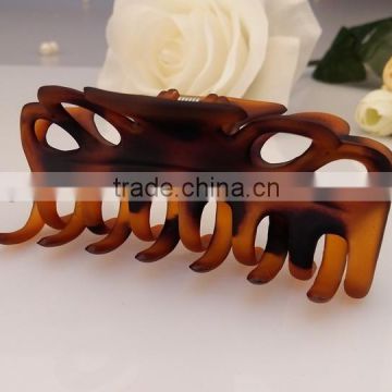 Brown plastic jaw clip tortoise shell acrylic hair clamp 9 cm