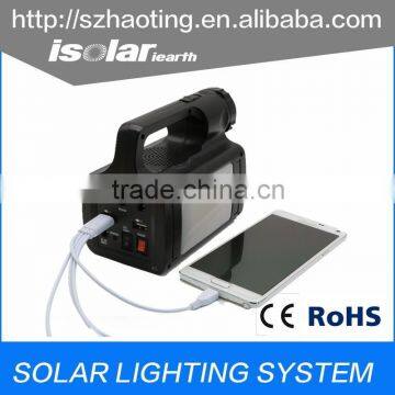 2W IS-1366S Portable Phone Chargers Solar Lanterns, Rechargeable 6V 4500mAh Lead-acid Battery
