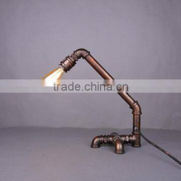 China Supplier Antique Retro Table Lamp Classic Iron Pipe Desk Lamp Reading Light