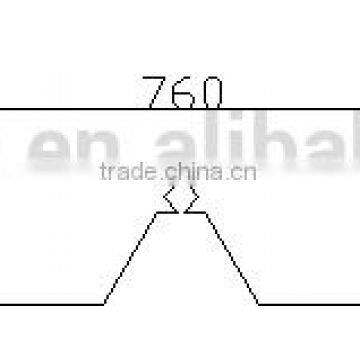 DX 0.3mm-0.8mm Galvanized steel sheet 760 joint-hidden roll forming machine
