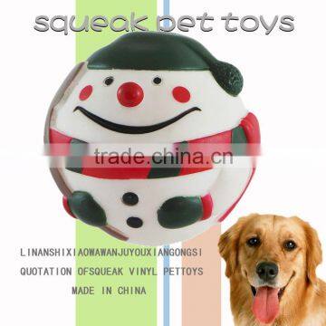 Eco-friendly pvc fashion Christmas Snowman ball pet toys