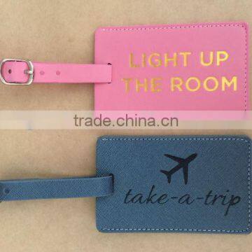 Alibaba China supplier direct wholesale travel personalised pu leather embossed pattern luggage tag