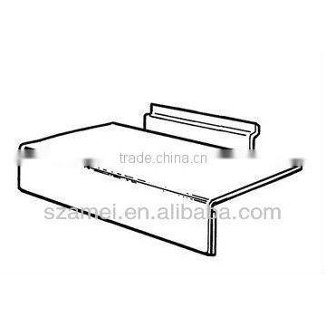 Clear Acrylic shoe Slatwall Shelves with insert