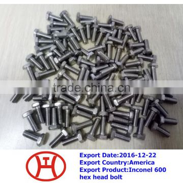 Inconel 600 hex head bolt