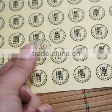 scratch proof round logo sticker transparent