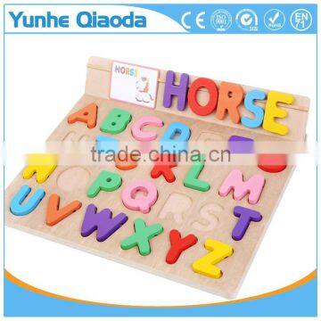 High Quality Wood Toy Alphabet Learning Puzzle for Preschool Children photo-2