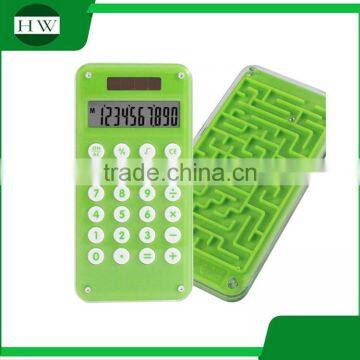 Promotion Custom Mini Portable Plastic Kids Square Pocket Solar Scientific Counter Calculator With Maze Game photo-5