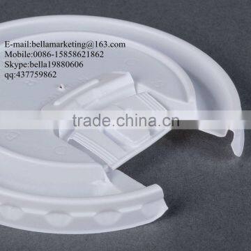 Plastic Flat Lid for Paper Cup Cover, White Liftback and Lock Tab Lid photo-3