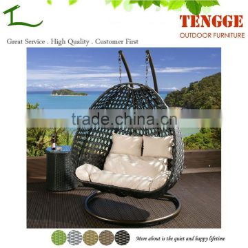 TG15-0140 Outdoor synthetic rattan 2 seat hanging chair