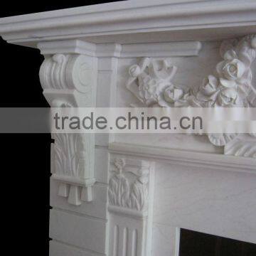 Cheap White Marble Electric Fireplace Mantel photo-4