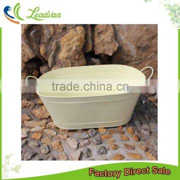 China Promotional Items Gardener's Eden Milk Cream White Metal Flower Pot for Home Decoration and Garden Planting