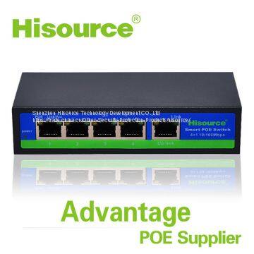 Hisource 4 Port Poe Switch IEEE802.3 AF/AT POE Switch 10/100M Ethernet Poe Switch photo-2