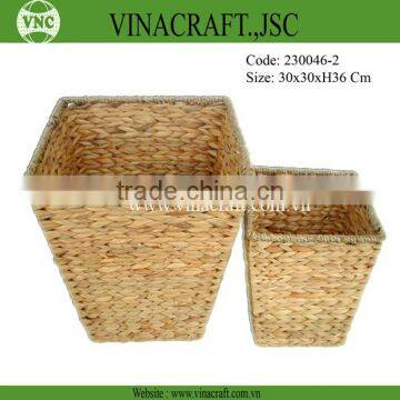 Square water hyacinth basket for plant