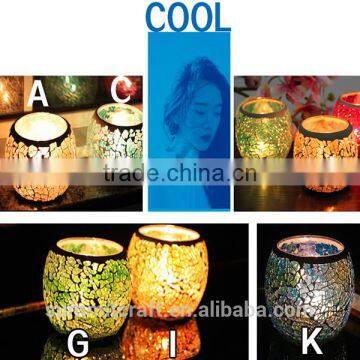Modern Mini Colourful Glass Mosaic Candle Jar photo-5