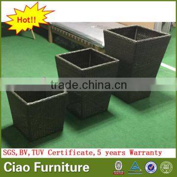 Garden rattan plant pot outdoor flower planter