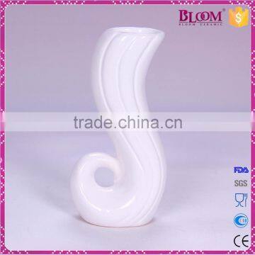 White Ceramic Craft Decoration Flower Vase Stand photo-3