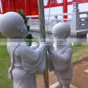 Outdoor Graden Decoration Stone Carving Marble Baby Buddha Little Monk Statue photo-6