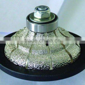 HIGH quality F-shape Vacuum Brazed Diamond edge profile wheel/Brazed diamond router bits
