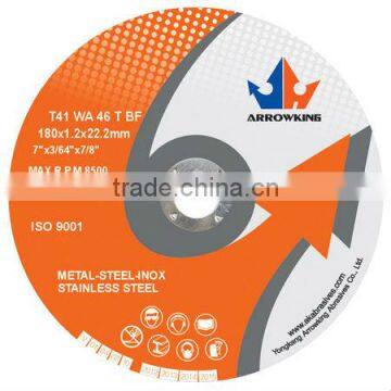 7" 180x1.2x22.2mm High quality Flat Cut Off Wheel For Stainless Steel