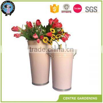 Galvanized zinc flower bucket for decor