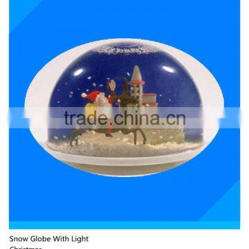 christmas snowman snow globe with LED light buy plastic snow globe giftwith santa claus from dongguan icti manufacturer