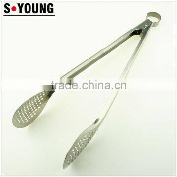 39001 14 Inch High Quality Stainless Steel Kitchen Tongs BBQ Grill Food Salad Tongs photo-3