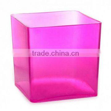 plastic cube vase for flowers