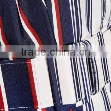 Plus Size Off-the-shoulder Asymmetric Striped Shirt With Long Sleeve photo-6