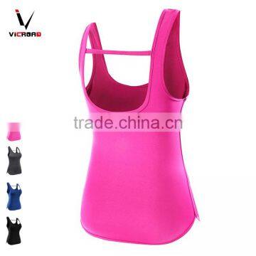 High Quality Solid Color Wholesale Custom Womens Sport Tank Top photo-2