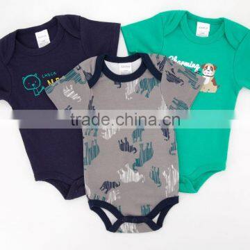 2017 Cheap Good Quality Baby Clothes Colorful Summer 100%Cotton Short Sleeves with Printing Newborn Infant Baby Bodysuits