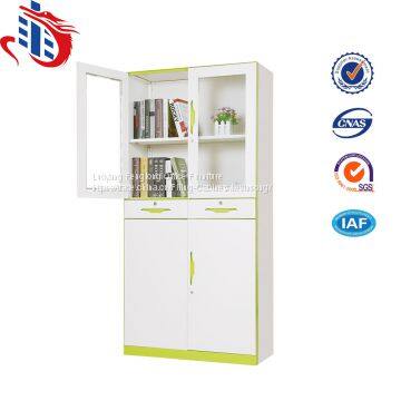 High Quality Glass Door Steel File Cabinet With Middle Drawers photo-3