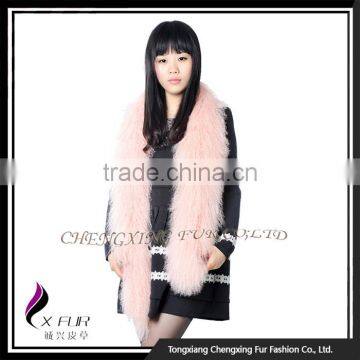 CX-S-108A China Wholesale Fashion Shawl Mongolian Lamb Fur Scarf photo-3