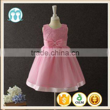 2017 girls dresses children frocks designs pink Lovely Bow-knot Vietnam 1 year baby girl dresses images first Communion dresses