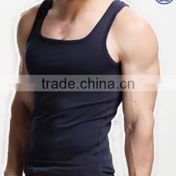 Mens 95%cotton 5%spandex sport running singlet custom design