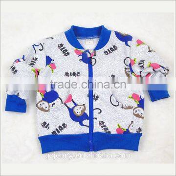 Long Sleeve Cute Animals Print Graffiti Winter Pocket Outwear Boys Fancy Child Jacket photo-3