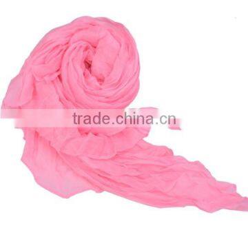 Women's Long Crinkle Scarf Wraps Soft Shawl Stole Pure Color Wholesale Scarf 7589 photo-5