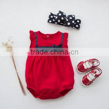 Red Baby Girls Romper Bubble 100% Cotton Gifts Frock Baby Clothes Ruffle Designs