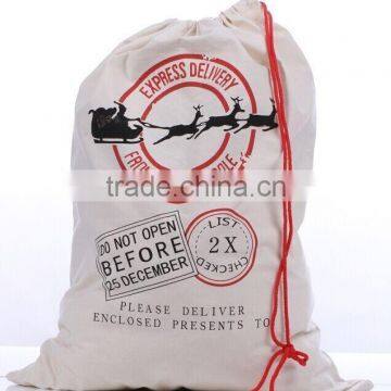 Wholesale Monogrammed Canvas Santa Sack with drawstring