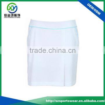 OEM Custom Blank Fashion Lady Tennis Dress, White Color Sport Skirt