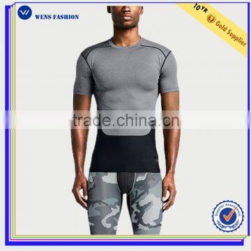 Custom Man Sleeve Spandex Compression Muscle Bodybuilding Sport T Shirt