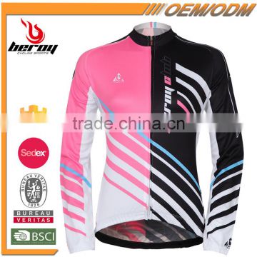 BEROY Plus Size Women Cycling Long Jersey, Land Bike Riding Pro Team Cycling Apparel