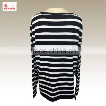 YSW16137 Black and White Stripes Sweater 80%Viscose 20%Nylon photo-2